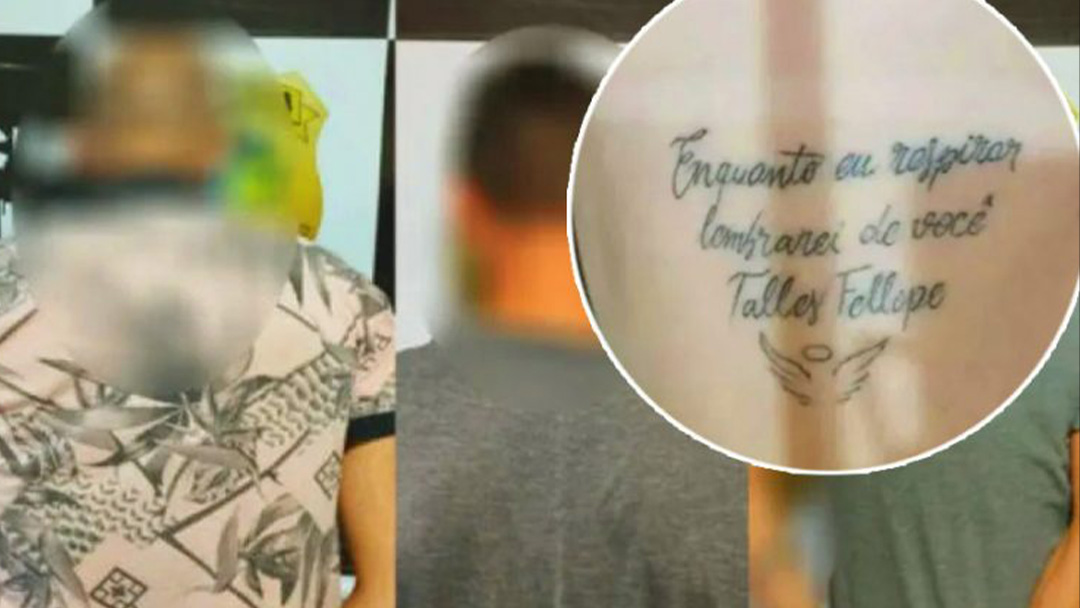 A tataugem feita pela suspeita chamou a atenção da família da vitíma