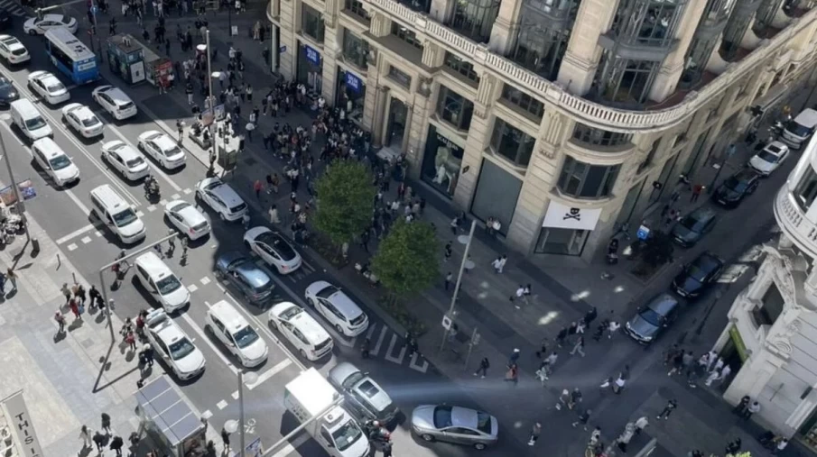 Apagão gerou transtornos nas ruas de Madri (Foto: redes sociais)