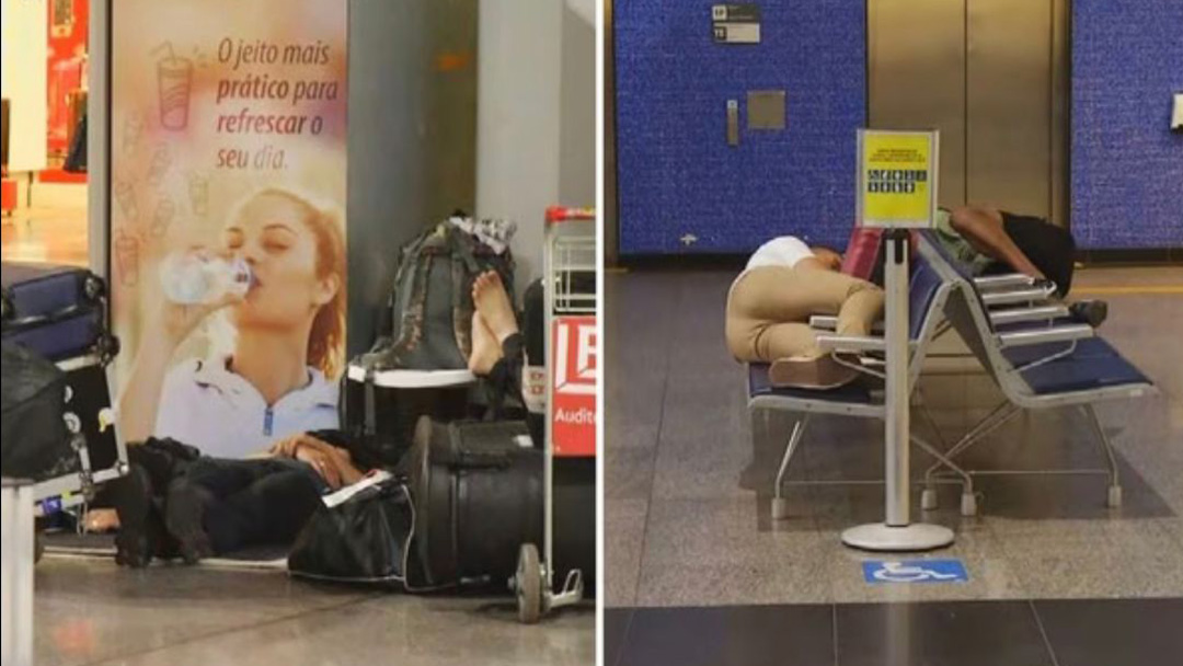 Passageriros se viram como podem