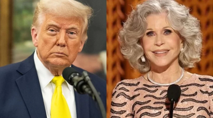 Presidente Trump e atriz Jane Fonda (Fotos: Divulgação)